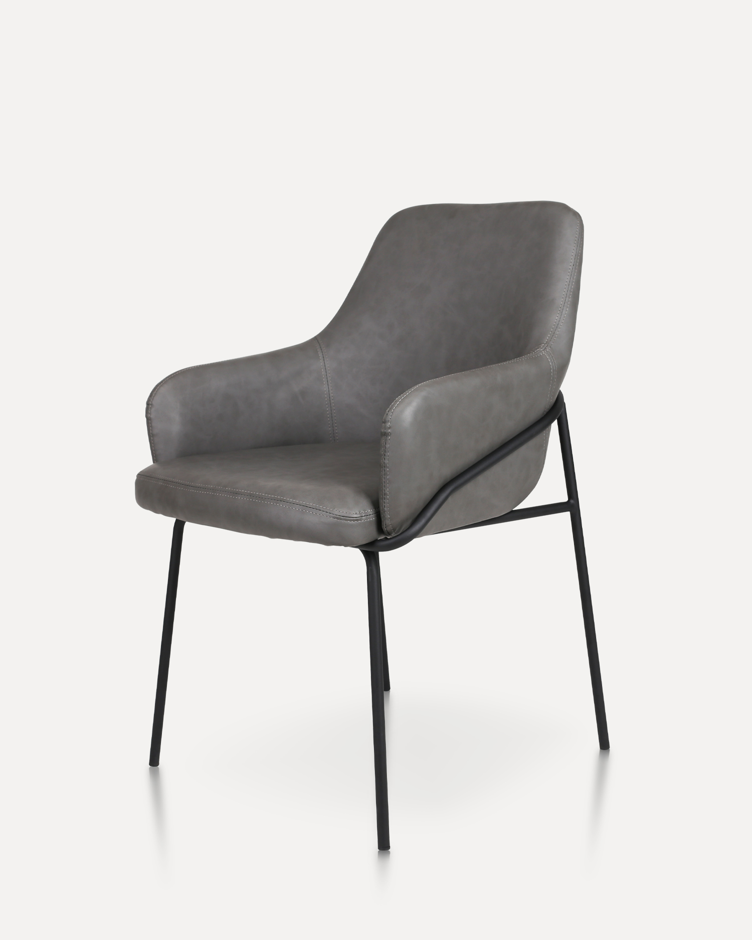 Kožená jídelní židle s paží