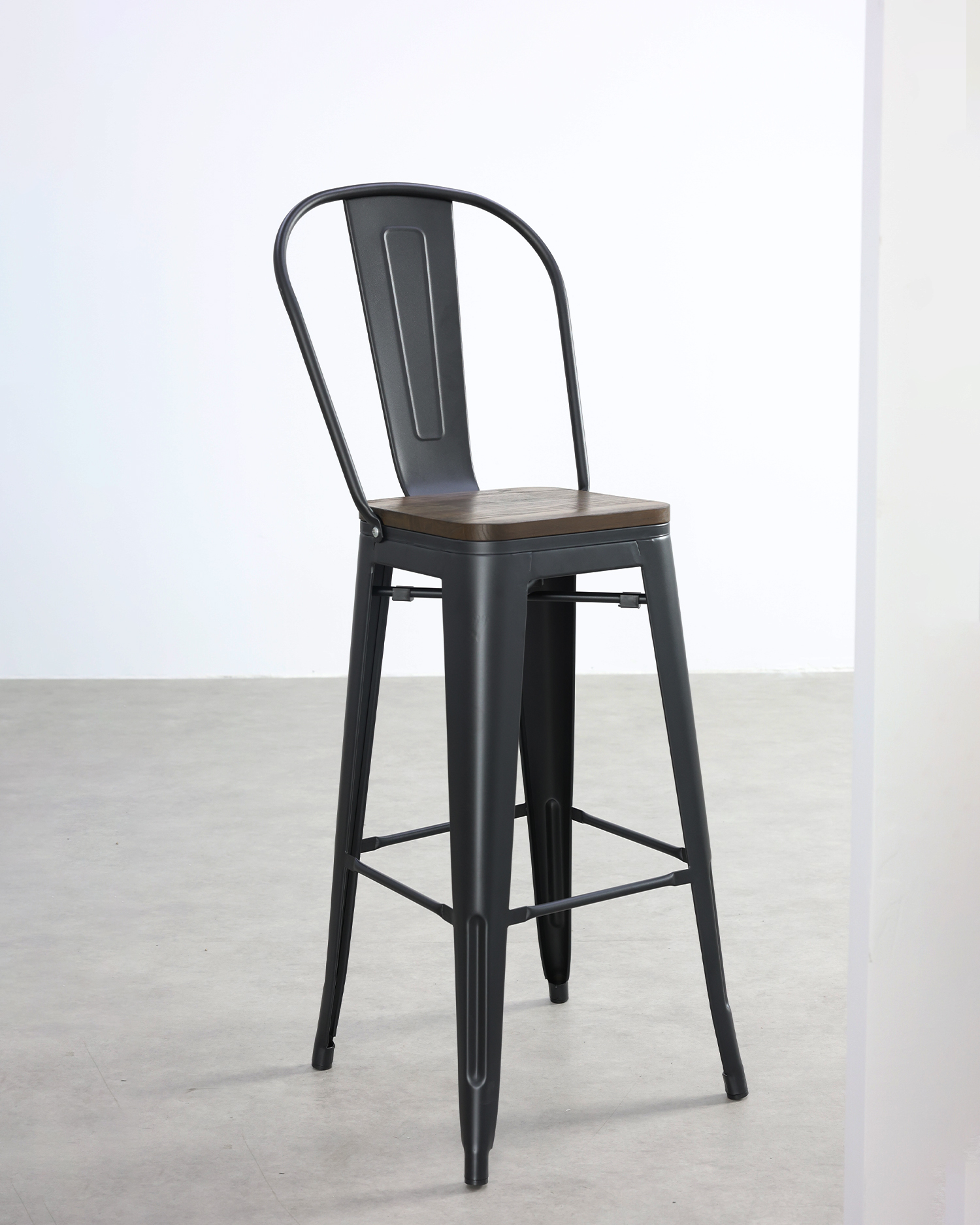 Retro černý jídelní design židle Retro černý jídelní design židle